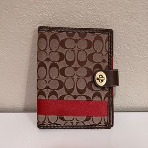 Coach Planning Agenda Jacket Cover 6 x 8 Legacy Sig Orange Stripe Turncock